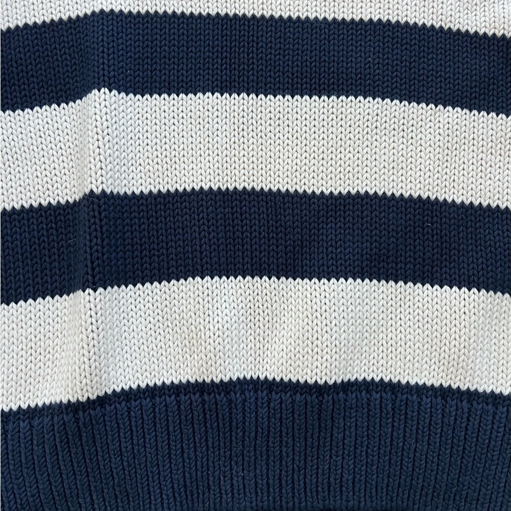 Banana Republic Navy & White Striped Crewneck Sweater - Picture 6 of 8